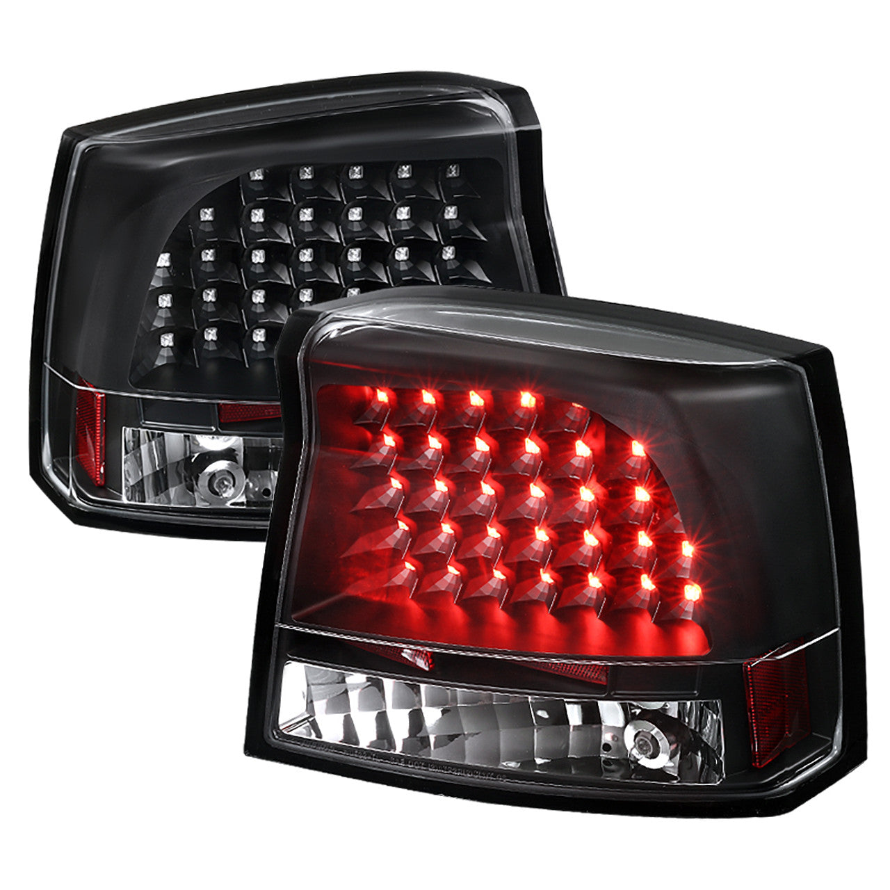 Spec D LED Tail Lights (Black): Dodge Charger 2006 - 2008