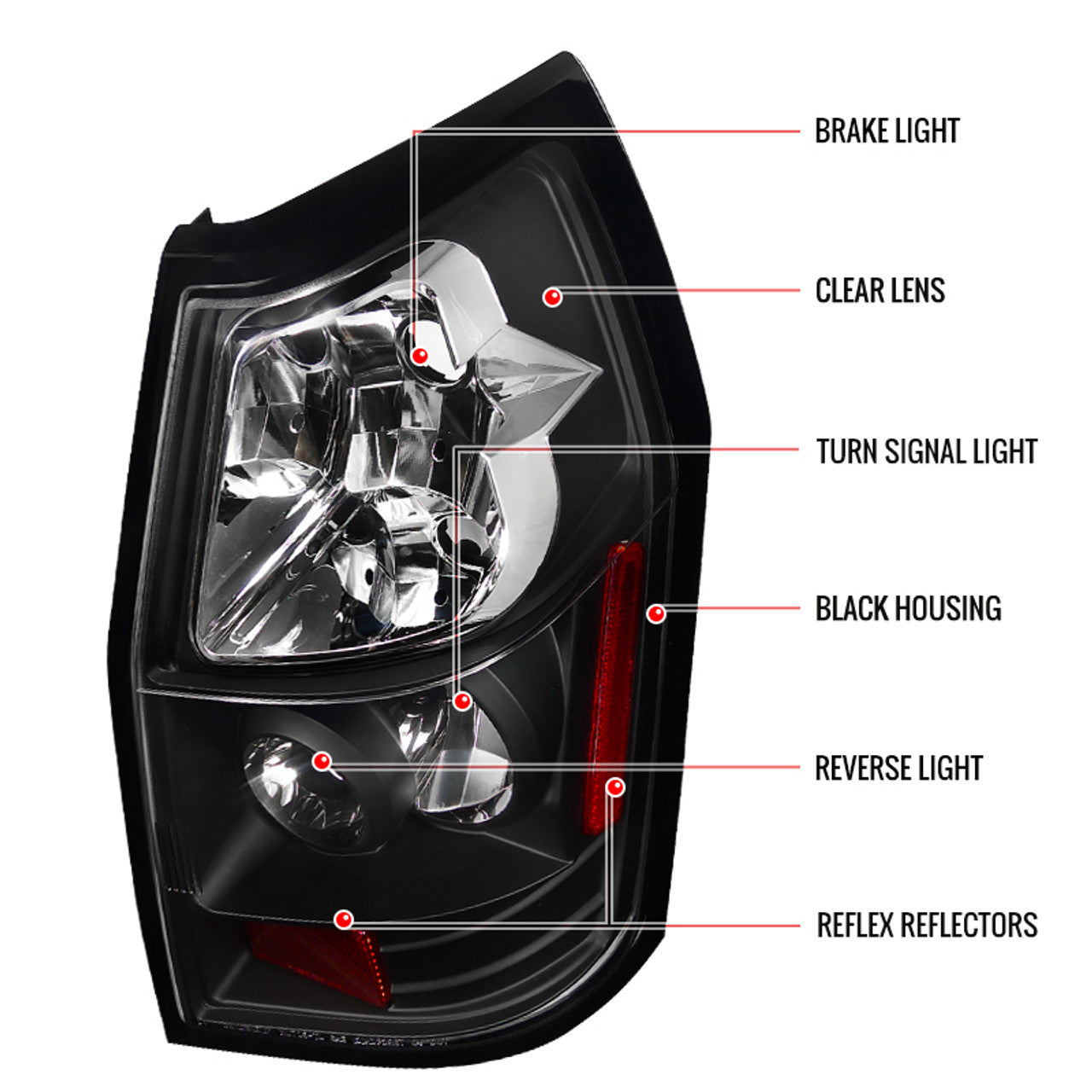 Spec D Euro Tail Lights (Black): Dodge Magnum 2005 - 2008