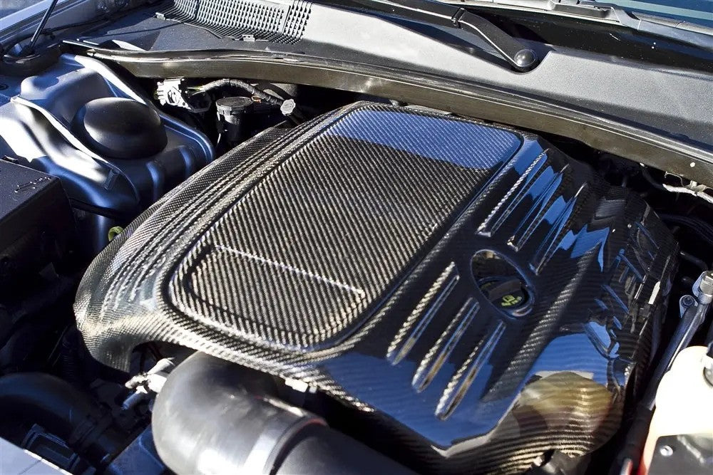 TruCarbon LG114 5.7L Hemi Carbon Fiber Engine Cover: 300C / Challenger / Charger / Magnum 5.7L Hemi 2005 - 2024