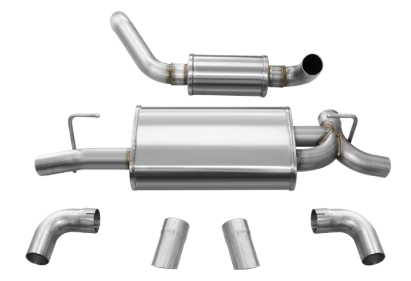 Corsa Touring Axle-Back Exhaust System (Turn Down Exit): Jeep Wrangler JL 2018 - 2025 (2.0L I4 / 3.6L V6)