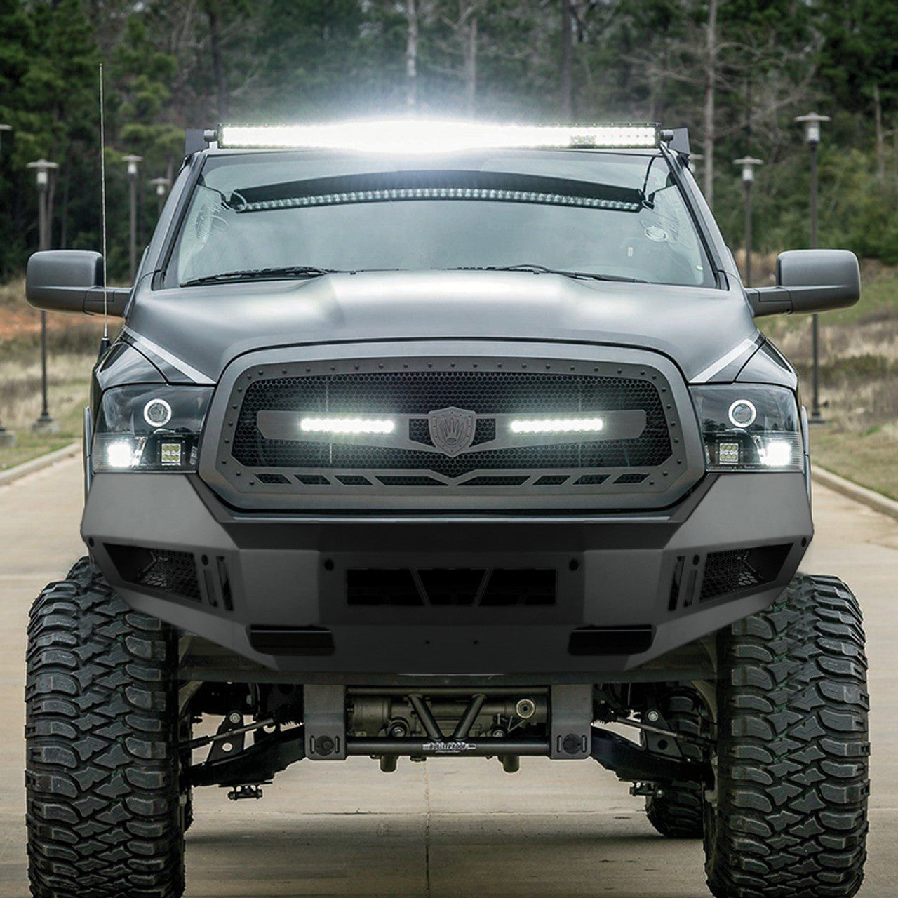 Spec D Heavy-Duty Steel Front Bumper w/ LED's: Ram 1500 2013 - 2018