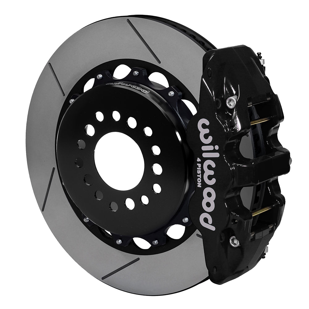 Wilwood AERO4 4-Piston Rear Big Brake Kit (Black Calipers, Slotted Rotors): 300 / Challenger / Charger / Magnum 2005 - 2011 (Excluding AWD, 6.1L SRT8, 6.4L 392)