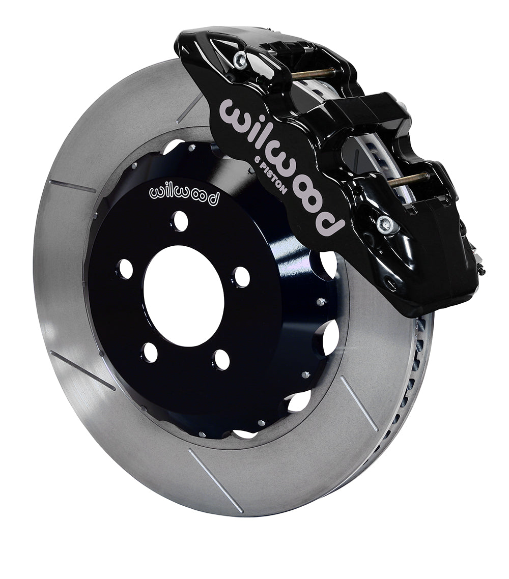 Wilwood AERO6 6-Piston Front Big Brake Kit (Black Calipers, Slotted Rotors): 300 / Challenger / Charger 2012 - 2024 (Excluding AWD, 6.4L 392 & 6.2L Hellcat)