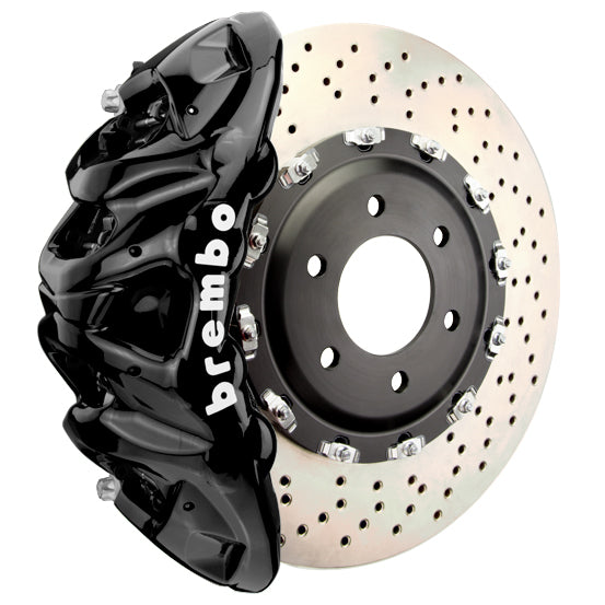 Brembo GT 8-Piston Front Big Brake Kit (Black, Drilled): Jeep Grand Cherokee 2022 - 2025 (All Models, Including L)