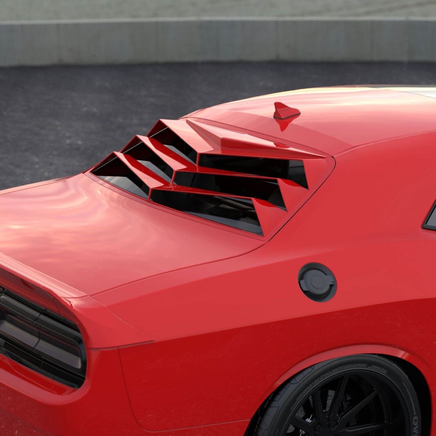 Glassskinz Bakkdraft Rear Window Louvers / Vents: Dodge Challenger 2008 - 2023 (All Models)