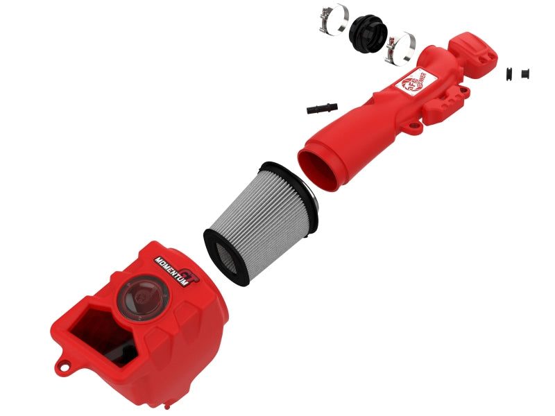 AFE Momentum GT Cold Air Intake System (Red w/Pro DRY S Filter): Jeep Gladiator (2020-2025) / Wrangler (2018-2025) 3.6L V6