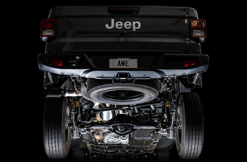 AWE Tread Edition Cat-Back Exhaust (Single Side Exit, Black Tip): Jeep Gladiator 3.6L V6 2020 - 2025