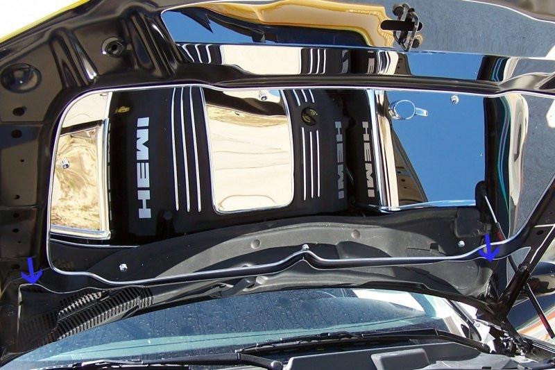American Car Craft Polished Lower Hood Cowl: 300C / Charger / Magnum 2005 - 2010 (3.5L V6 / 5.7L Hemi)