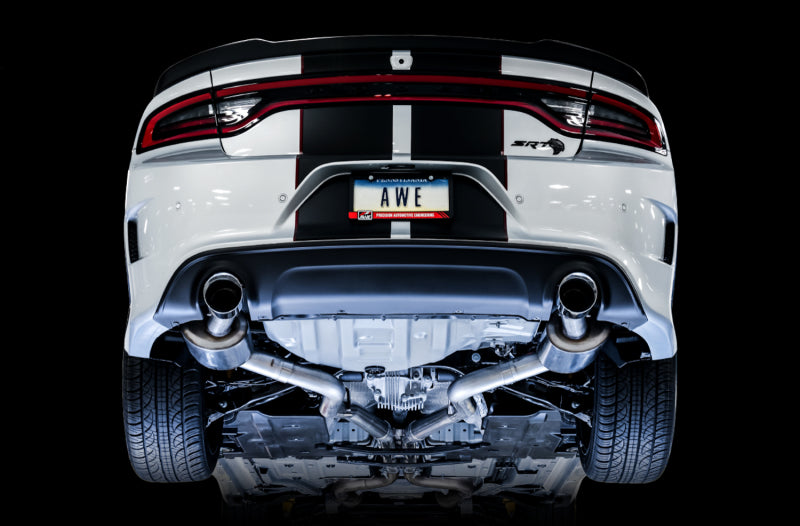 AWE Touring Edition Cat-Back Exhaust (Polished Tips): Dodge Charger 2015 - 2023 (6.4L 392 & 6.2L Hellcat)