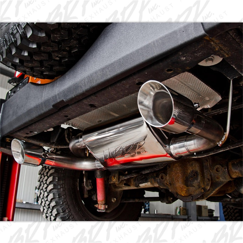MBRP Axle-Back Exhaust System (Dual Rear Exit, Aluminized): Jeep Wrangler / Rubicon JK 2007 - 2018 (3.6L & 3.8L V6)