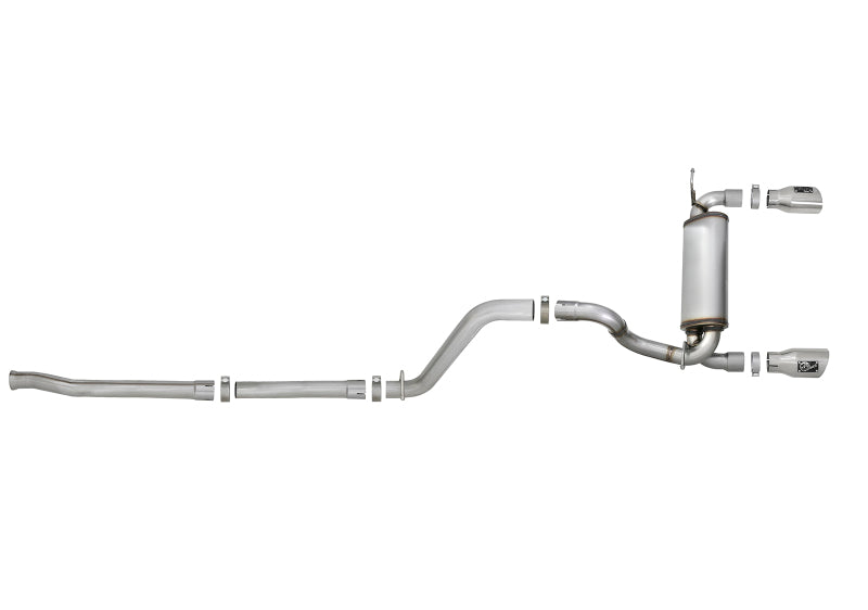 AFE Rebel Series Cat-Back Exhaust System (Polished Tips): Jeep Wrangler JL 3.6L V6 2018 - 2025