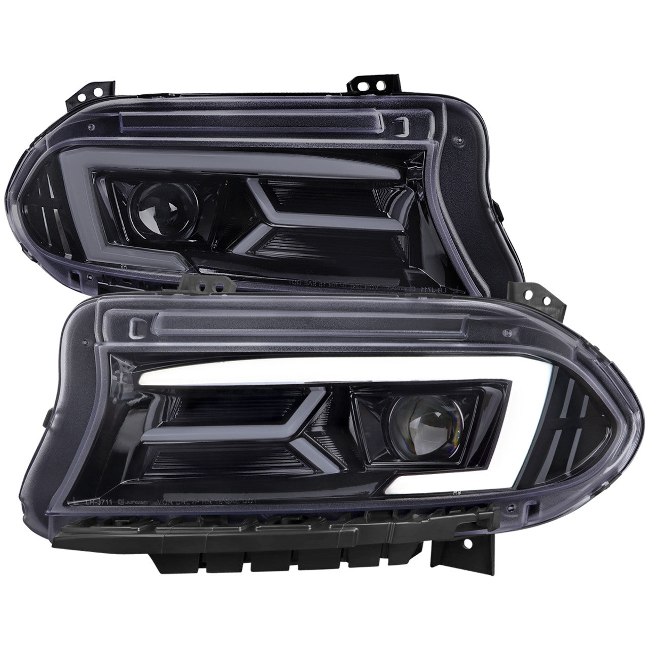 Spec D Sequential LED Projector Headlights (Smoke): Dodge Charger 2015 - 2023