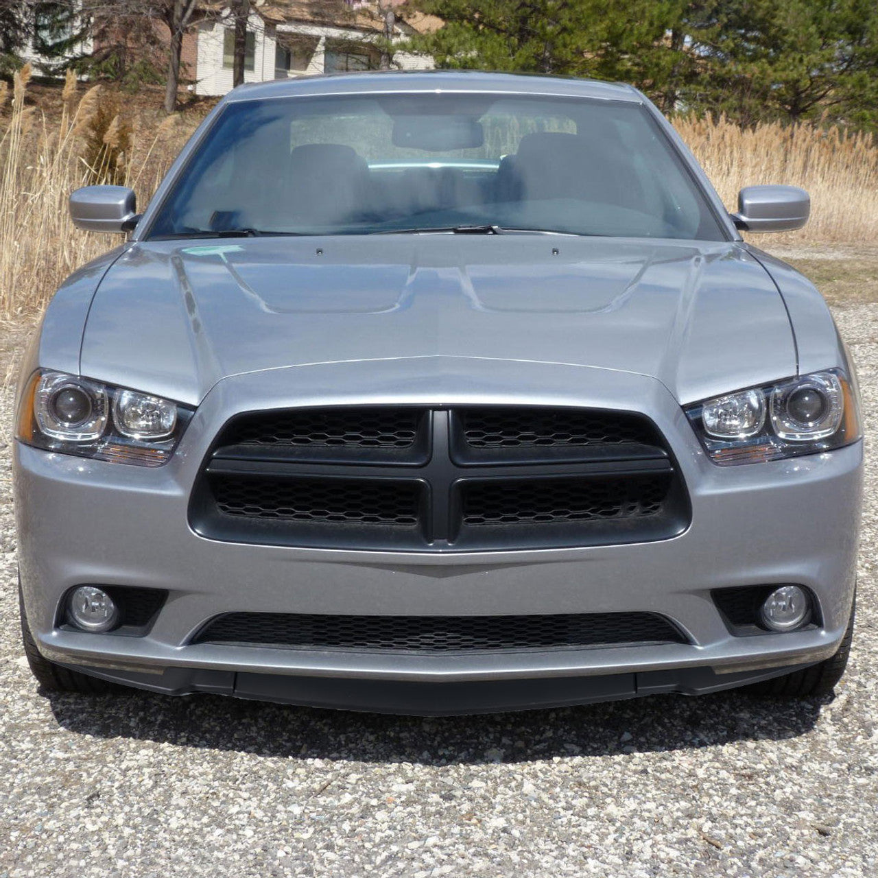 Spec D Front Lip (Matte Black, 3pc): Dodge Charger 2011 - 2014