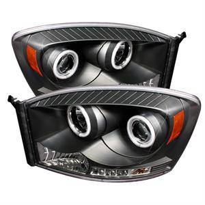 Spyder CCFL Halo Projector Headlights (Black): Dodge Ram 2006 - 2009