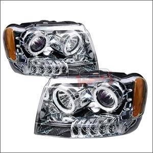 Spec D LED Projector HeadLights (Chrome): Jeep Grand Cherokee 1999 - 2004