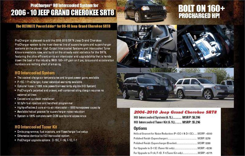ProCharger Supercharger Kit: Jeep Grand Cherokee 6.1L SRT8 2006 - 2010