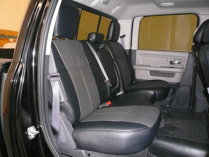 Clazzio Leather Seat Covers: Dodge Ram 2009 - 2010 (Crew Cab / Rear Bench)