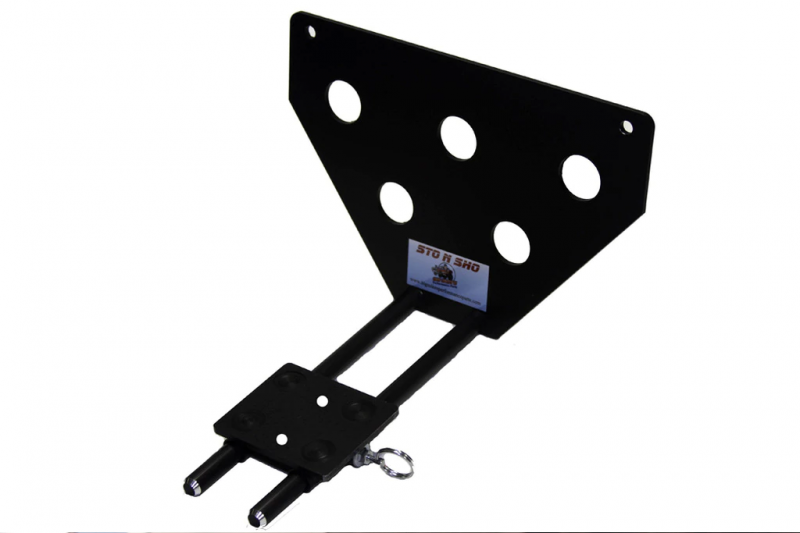 Sto N Sho Quick Release Front License Plate Bracket: Jeep Wrangler JL, Sahara & Rubicon 2018 - 2022 / Jeep Gladiator Overland, Mojave & Rubicon (WIth Plastic Bumper) 2020 - 2022