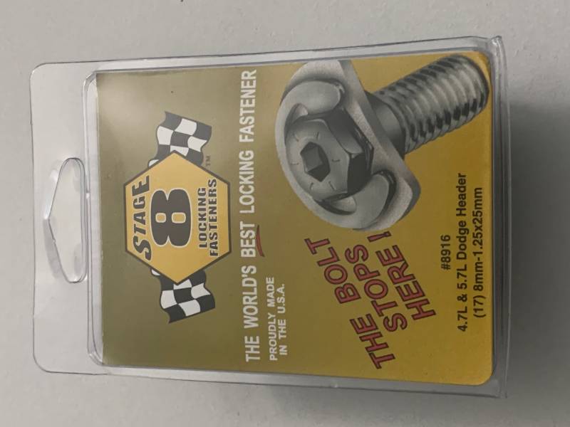 Stage 8 Header Bolts & Locking Fasteners: Chrysler / Dodge / Ram / Jeep 5.7L Hemi / 6.1L & 6.4L SRT & ScatPack / 6.2L SRT Hellcat 2005 - 2025