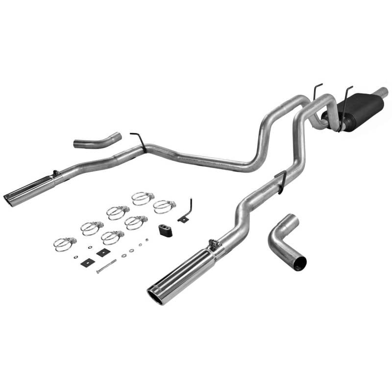 Flowmaster American Thunder Exhaust System (Dual Rear Exit): Dodge Ram 4.7L V8 1500 2006 - 2008 (Aluminized Steel)
