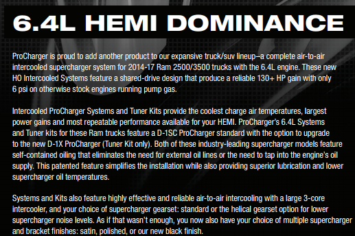 ProCharger Supercharger Kit: Ram 6.4L Hemi 2019 - 2024 (2500 & 3500 ONLY)