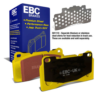 EBC Yellowstuff Brake Pads w/ M12/M14 Bolts Iron Rotors (REAR): Dodge Viper 2002-2017