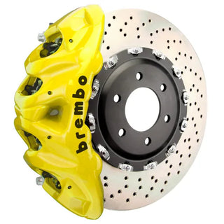 Brembo GT 8-Piston Front Big Brake Kit (Yellow, Drilled): Jeep Grand Cherokee 2022 - 2025 (All Models, Including L)