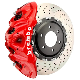 Brembo GT 8-Piston Front Big Brake Kit (Red, Drilled): Jeep Grand Cherokee 2022 - 2025 (All Models, Including L)