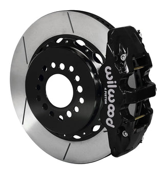 Wilwood AERO4 Rear Big Brake Kit Slotted Rotors Black Calipers (REAR): 12-23 Challenger / Charger / 11-23 300 3.6/5.7L RWD