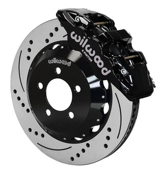 Wilwood AERO6 Front Big Brake Kit Drilled Rotors Black Calipers (FRONT): 12-23 Challenger / Charger / 11-23 300 3.6/5.7L RWD