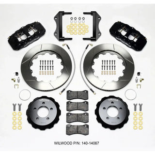 Wilwood AERO6 Front Big Brake Kit Slotted Rotors Black Calipers (FRONT): 12-23 Challenger / Charger / 11-23 300 3.6/5.7L RWD