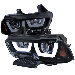 Spec D Projector Halo Headlights (Smoke): Dodge Charger 2011 - 2014