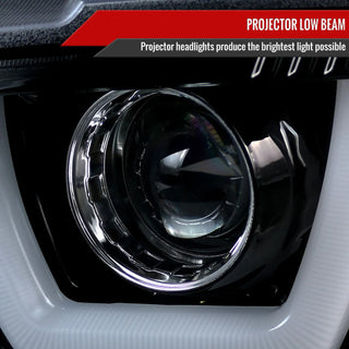 Spec D Projector Halo Headlights (Smoke): Dodge Charger 2011 - 2014