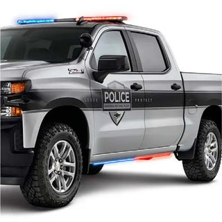 Putco Blade Rocker Kits Sideliners (Red & White) w/ White Override: Ram 1500 19-25 6.2L/5.7L/3.6L/3.0L/3.0L EcoDiesel