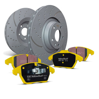 EBC Yellowstuff Brake Pad and Grooved Rotor Kit (FRONT): Dodge Viper 2003-2017 8.3L/8.4L V10