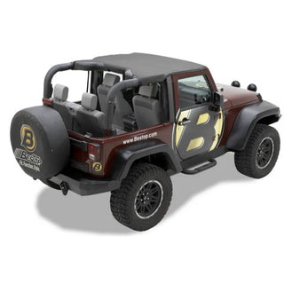 Bestop Targa Bikini Top Black Diamond: Jeep Wrangler 10-18 3.8L/3.6L