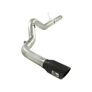 aFe Large Bore-HD 5" 409 SS DPF-Back Exhaust System Black Tip: RAM 2500/3500 2007.5-2012 6.7L