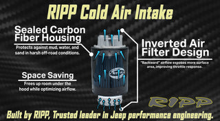 Ripp Carbon Fiber Sealed Cold Air Intake Kit: Jeep Wrangler JK (2007-2018)