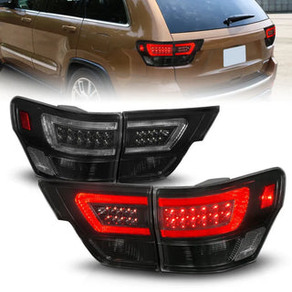 Anzo LED Tail Lights w/Light Bars (Black/Smoke): Jeep Grand Cherokee 2011 - 2013