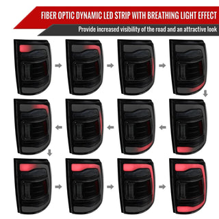 Spec D LED Tail Lights (Smoke, White LED w/ Sequential Turn Signal): Ram 2013 - 2018