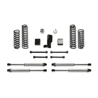 Fabtech 3in Sport System w/ DL Shks: Jeep Wrangler 18-23 6.4L/3.6L/3.0L EcoDiesel/2.0L