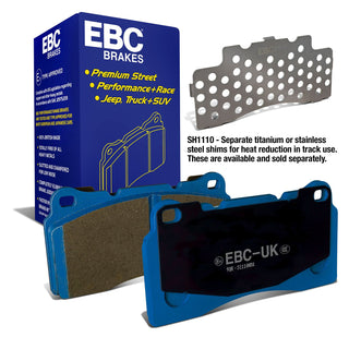 EBC Bluestuff Brake Pads (REAR): Dodge Viper 2002-2017 8.0L/8.4L V10