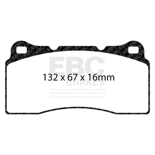 EBC Racing RP-1 Brake Pads (FRONT): Fits Dodge Viper 2002-2017 / Tesla Model 3 2017+ RWD