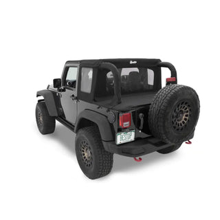 Bestop Halftop Soft Top Premium Black Twill: Jeep Wrangler 07-18 3.8L/3.6L