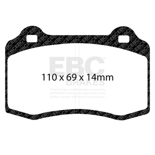 EBC Racing RP-1 Brake Pads (FRONT): Dodge Viper 1992-2002 8.0L V10