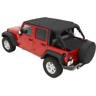Bestop Header Safari Bikini Top (Black Diamond): Jeep Wrangler 07-09 3.8L V6