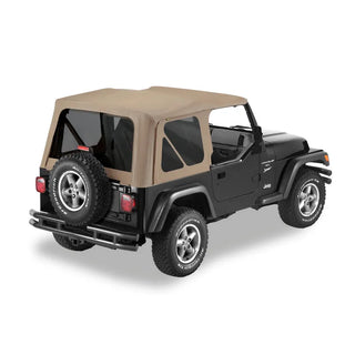 Bestop Replace-A-Top Soft Top Dark Tan Tinted Windows: Jeep Wrangler 97-02 4.0L/2.5L