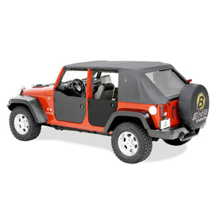 Bestop 4-Door Lower Fabric Doors Black Diamond: Jeep Wrangler 07-18 3.8L/3.6L