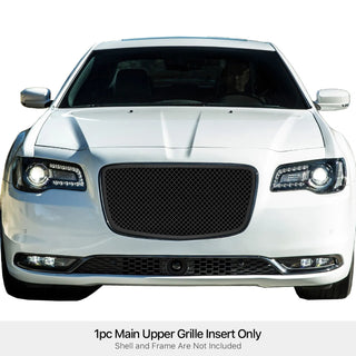 APS Black Stainless Upper Mesh Grille: Chrysler 300 2015 - 2024