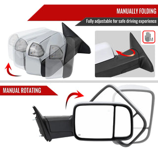 Spec D Passenger Mirror w/ Turn & Puddle Light (RIGHT): Ram 2500 / 3500 (19-26) - Chrome